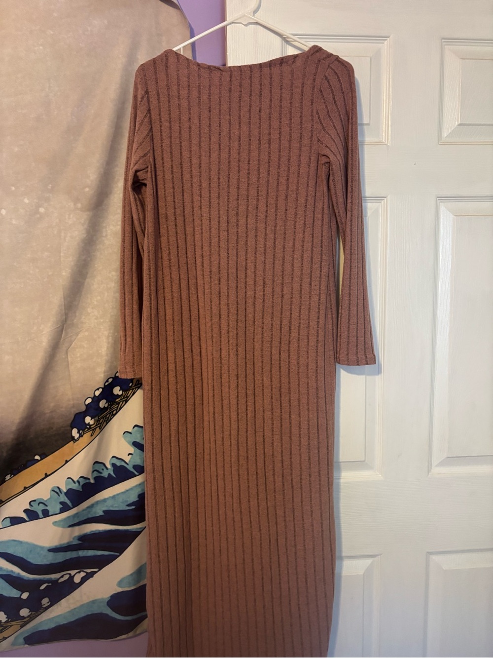 Long Ribbed Open Front Cardigan - Picture 2 of 2